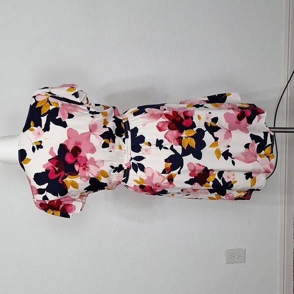 Old Navy Pink and Red Festival Resortwear Flutter Sleeve Floral Sundress Size XL - Picture 8 of 14